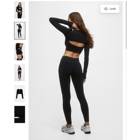 Pull & Bear - LONG SLEEVE STRETCH CROP TOP NWT - Picture 3 of 7